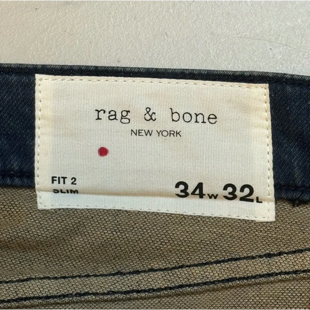 rag & bone Blue Casual Stretch Fit 2 Slim Denim Jeans Pants Trousers Men's 34x32